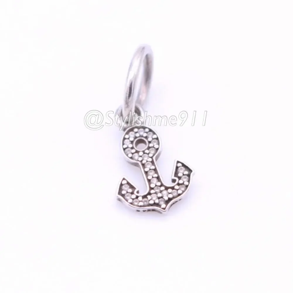Authentic PANDORA Retired Anchor Dangle with Zirconia